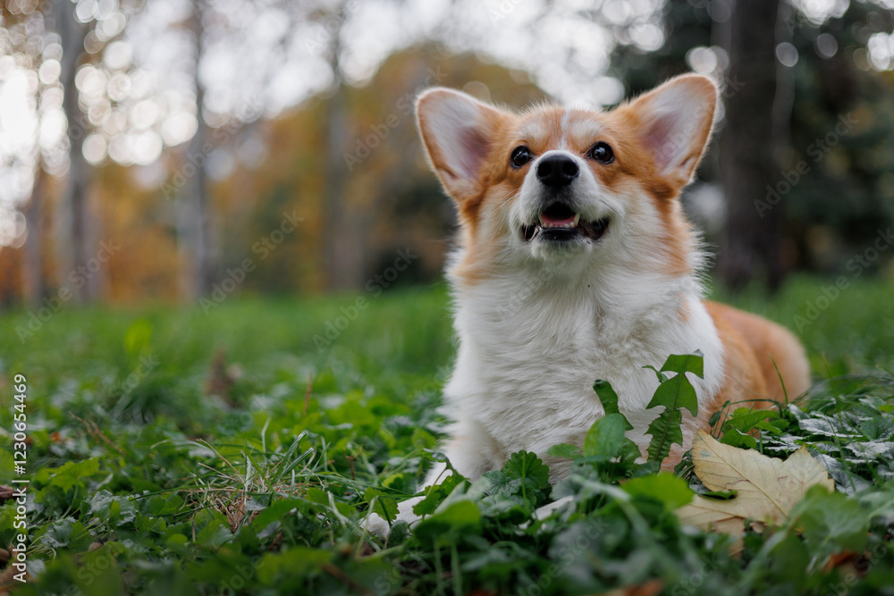 Portrait of a smiling welsh corgi pembroke Portrait of a smiling welsh corgi pembroke