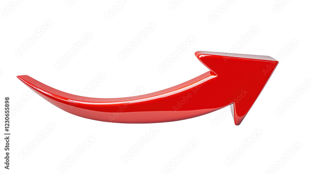 Red 3D Arrow Rising Upward Success Growth Progress Development Red 3D Arrow Rising Upward Success Growth Progress Development