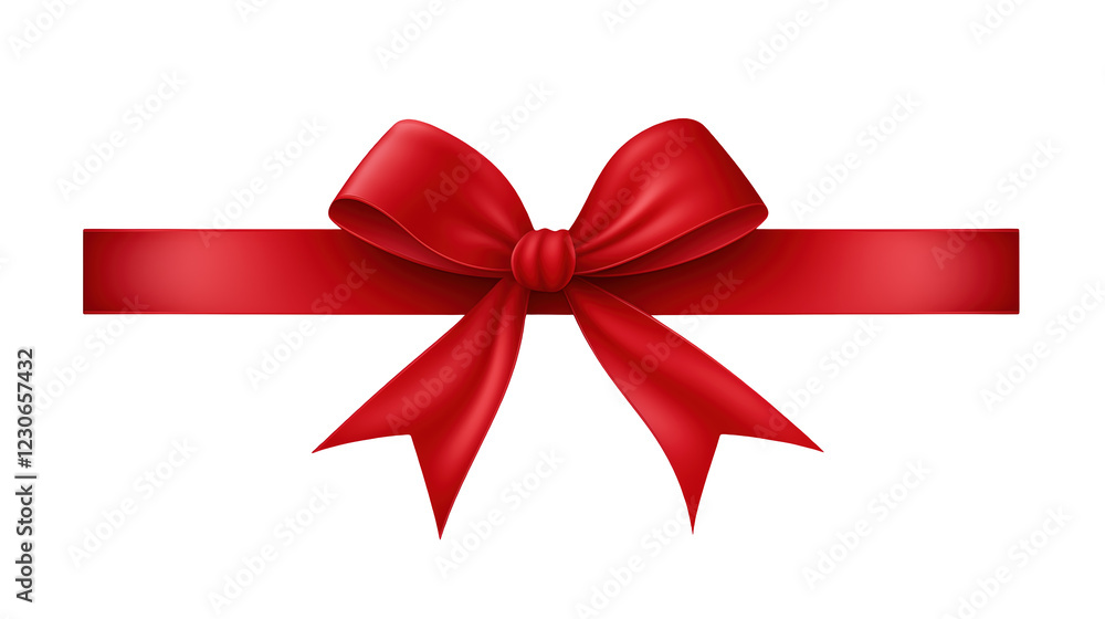 Red ribbon banner with stitching isolated on a white background, vector illustration for web design or print and digital art Red ribbon banner with stitching isolated on a white background, vector illustration for web design or print and digital art