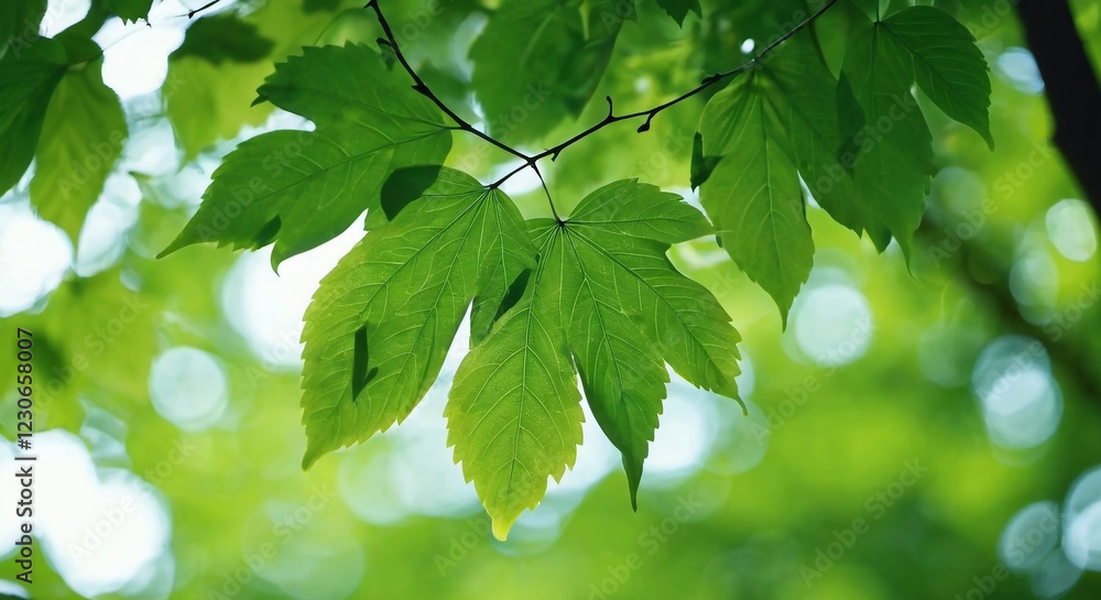 Fresh leaves on summer natural green background. Eco concept, copy space Fresh leaves on summer natural green background. Eco concept, copy space