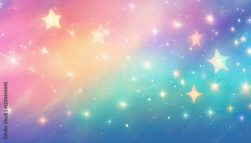 whimsical pastel background with glowing stars and rainbow hues in soft dreamy atmosphere whimsical pastel background with glowing stars and rainbow hues in soft dreamy atmosphere