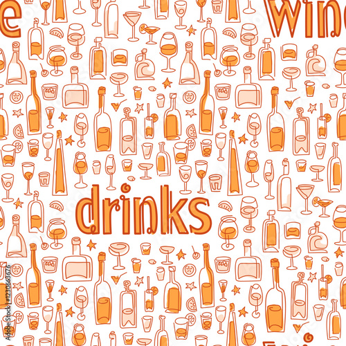 seamless pattern with a set of icons