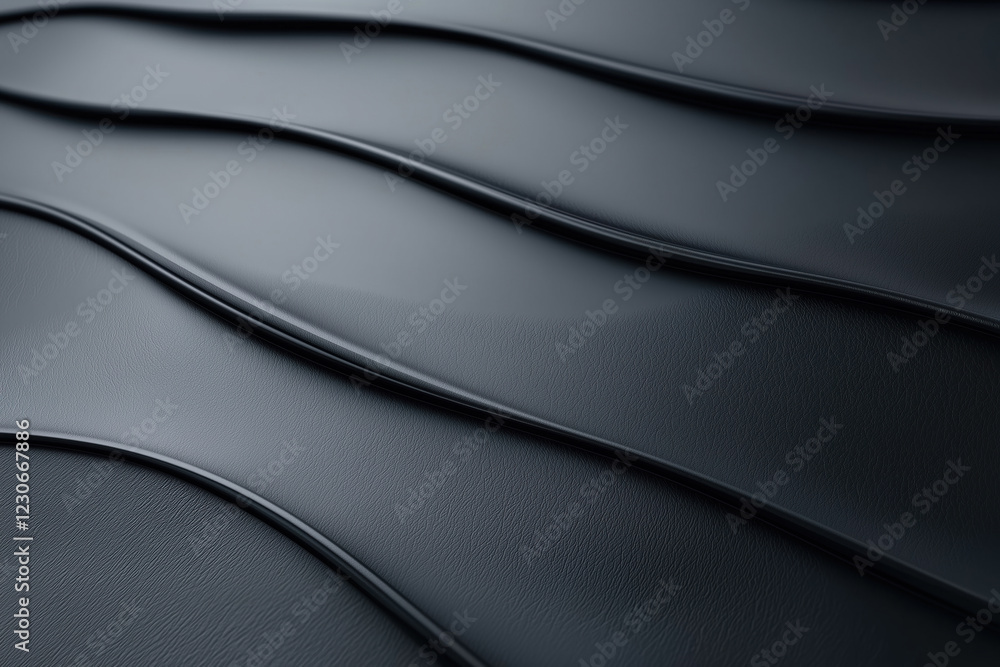 Fototapeta premium Textured black surface with elegant waves creates a modern aesthetic