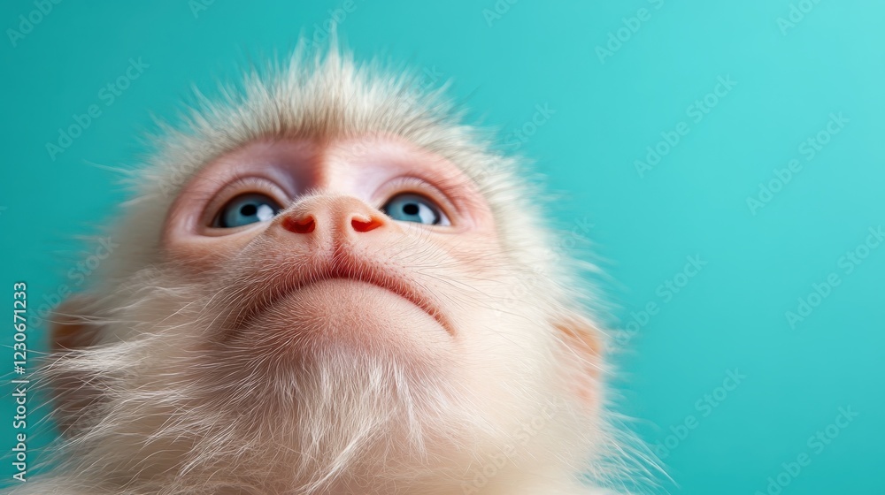 An adorable young monkey gazes upward with a curious expression, embodying the spirit of youth and discovery, inviting viewers to connect with its innocent desire to explore the world. An adorable young monkey gazes upward with a curious expression, embodying the spirit of youth and discovery, inviting viewers to connect with its innocent desire to explore the world.