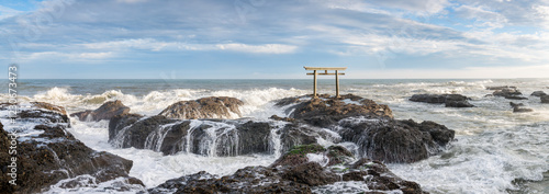 Torii gate at the sea, Oarai, Ibaraki Prefecture, Japan