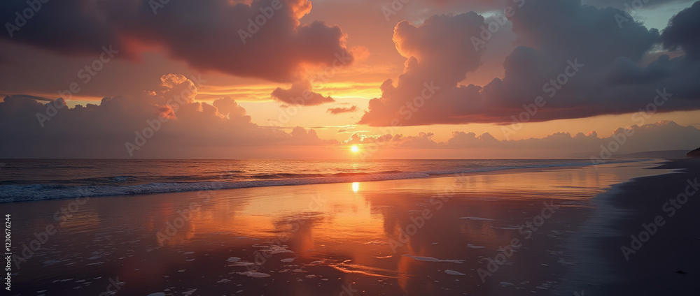 The Sun Just Below the Horizon, Illuminating the Final Moments of Dusk The Sun Just Below the Horizon, Illuminating the Final Moments of Dusk