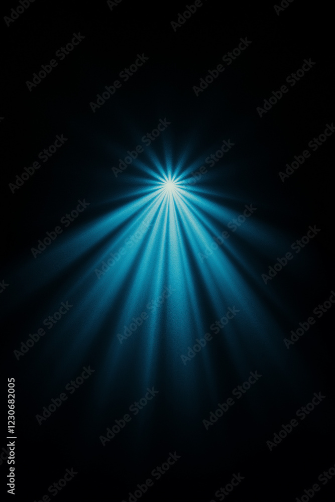 Obraz premium Strahlendes Licht in geheimnisvollem Blau auf dunklem Hintergrund