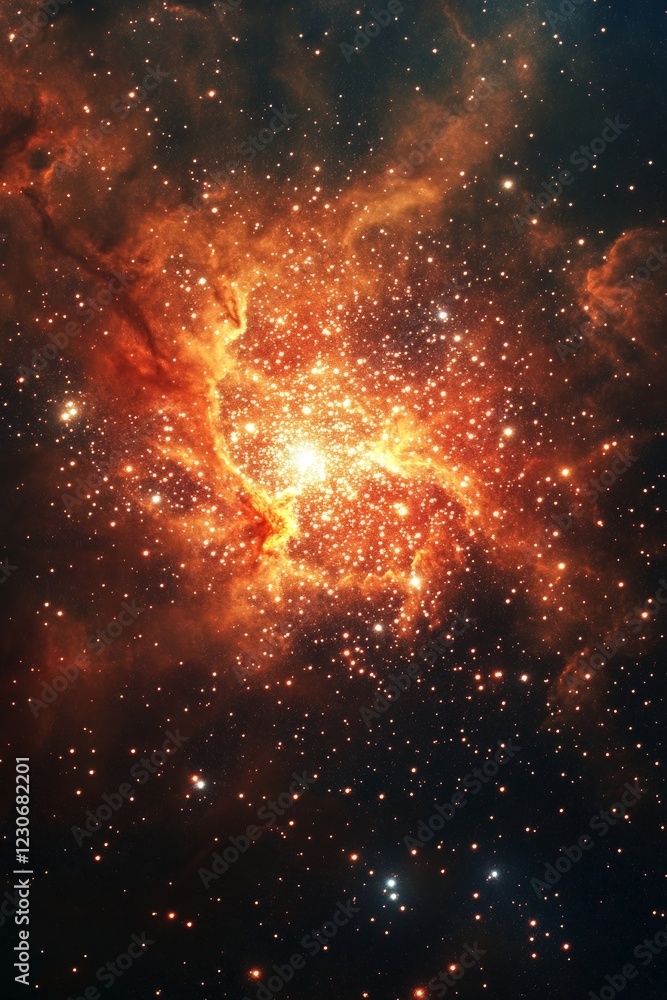 Stunning Cosmic Nebula with Bright Stars and Vibrant Colors Stunning Cosmic Nebula with Bright Stars and Vibrant Colors