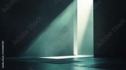 Wallpaper Mural A dark room with a light shining through a doorway. The light is coming from the right side of the room Torontodigital.ca