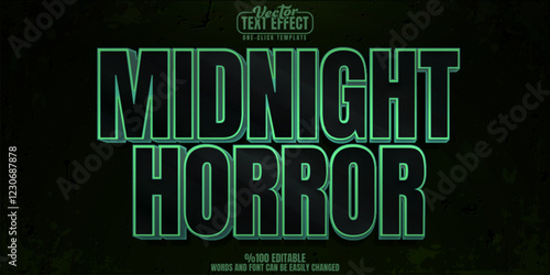Horror editable text effect, customizable midnight and scary 3d font style