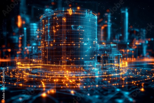 Wallpaper Mural Digital transformation of an industrial facility with futuristic elements in a vibrant urban environment Torontodigital.ca