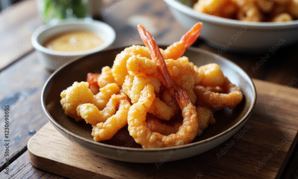 Japanese Tempura Shrimp with a Dipping Sauce Japanese Tempura Shrimp with a Dipping Sauce
