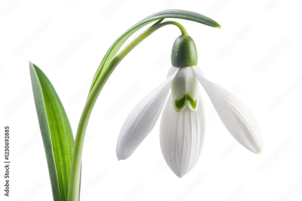 spring snowdrop flower isolated on the white background spring snowdrop flower isolated on the white background
