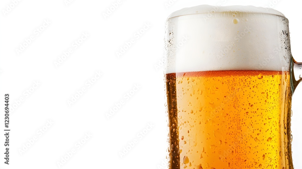 Refreshing glass of golden beer with condensation. Refreshing glass of golden beer with condensation.
