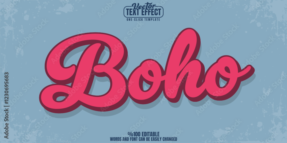 Fototapeta premium Retro editable text effect, customizable 80s and vintage 3d font style