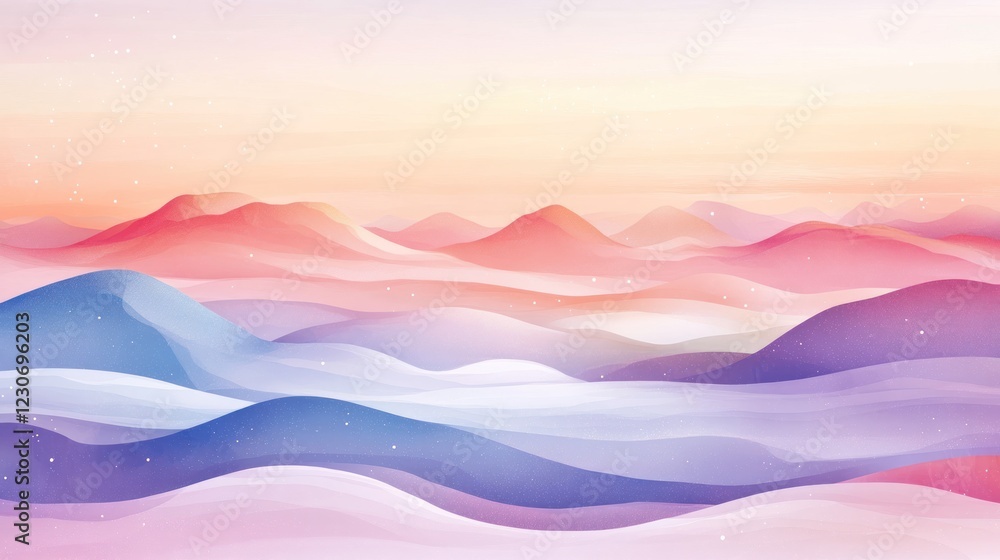 Pastel Mountainscape Soft Hues Dreamlike Landscape Pastel Mountainscape Soft Hues Dreamlike Landscape
