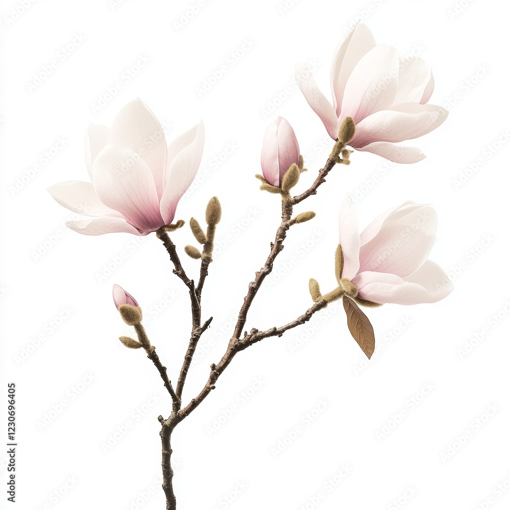 Delicate Magnolia Branch Bloom Delicate Magnolia Branch Bloom