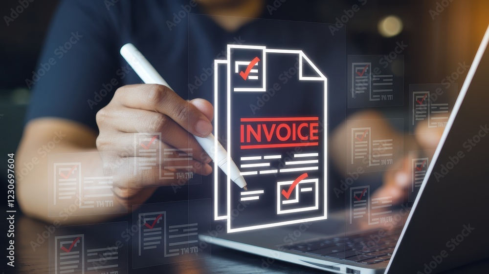 Fototapeta premium Digital Invoice Management: Streamlining Business Processes