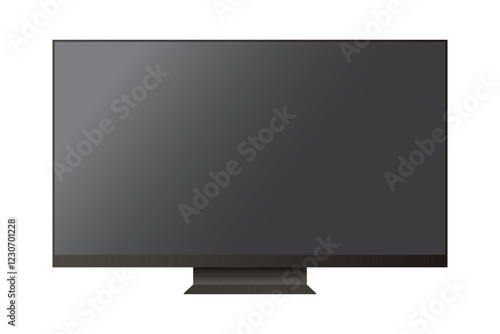 TV flat screen lcd, plasma, tv mock up. HD monitor mockup. Modern video panel black flat screen isolated on a white background. Widescreen show your business presentation on display device.