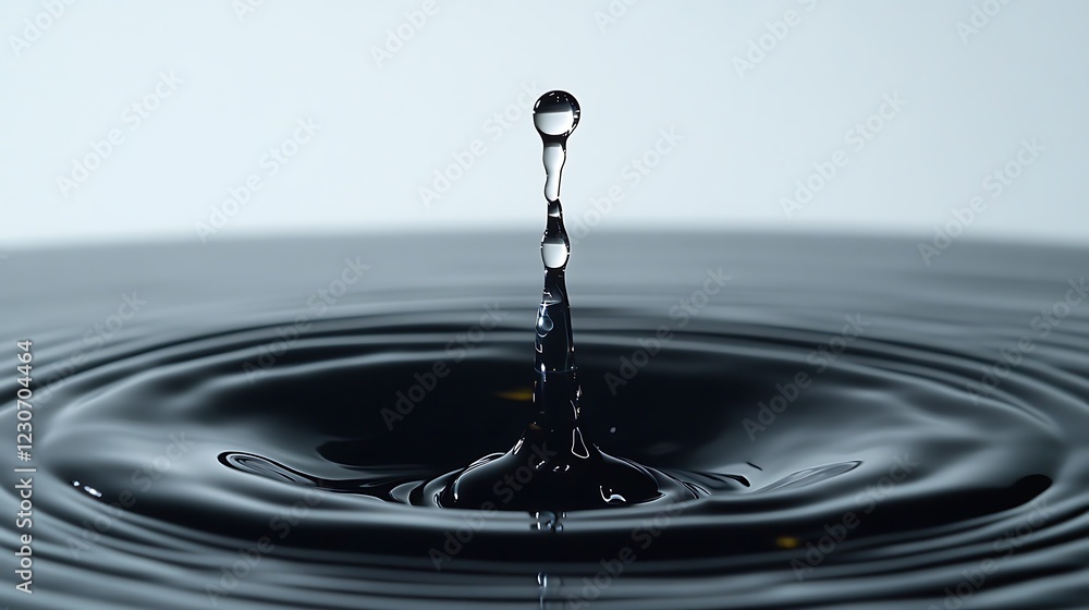 Close-up of a water droplet dripping from a faucet on a white background Close-up of a water droplet dripping from a faucet on a white background