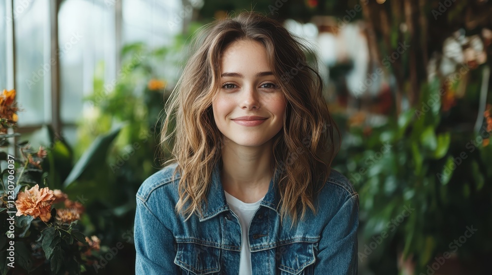 A captivating image of a young woman smiling amidst lush greenery, highlighting the beauty of nature and the joy of being in a vibrant, flourishing environment. A captivating image of a young woman smiling amidst lush greenery, highlighting the beauty of nature and the joy of being in a vibrant, flourishing environment.