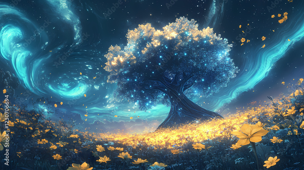 Fototapeta premium tranquil glowing meadow