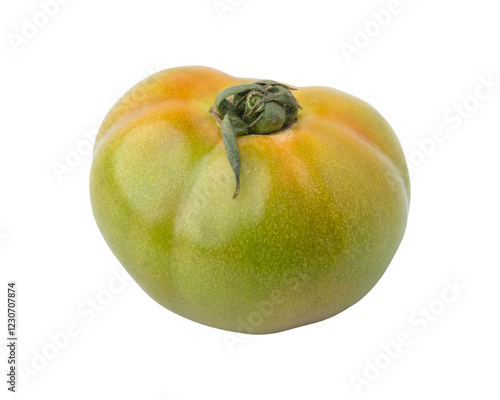 Fresh green tomato isolated on transparent background