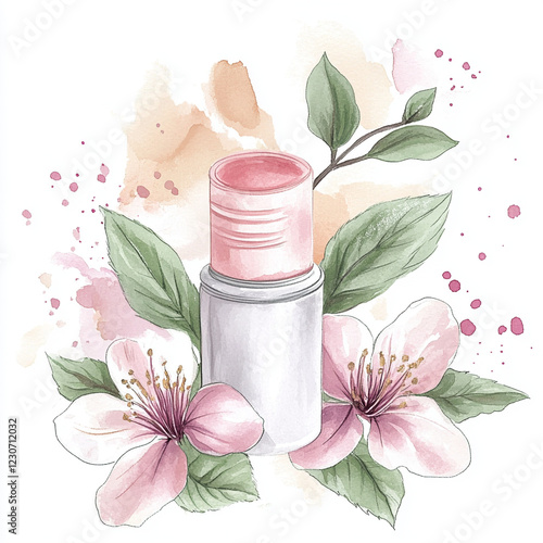 Illustration of natural lip balm.