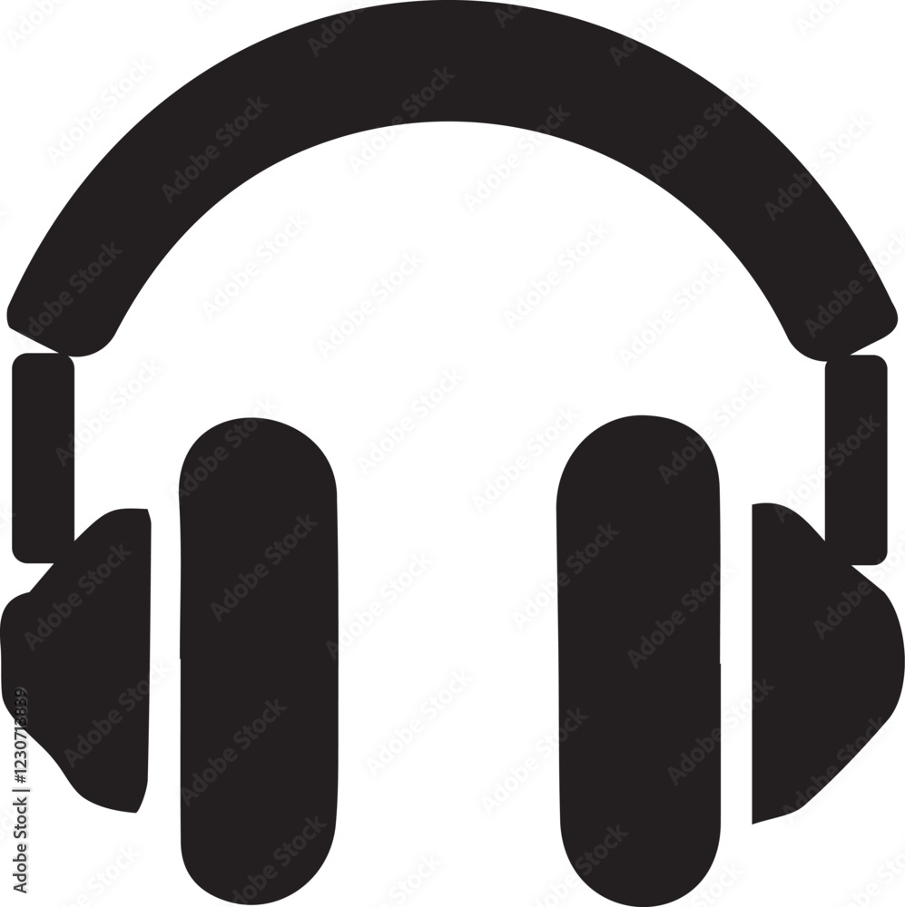 headphones icon on square button headphones icon on square button