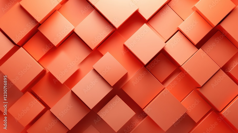 This image presents an abstract arrangement of orange cubes, displaying various sizes and orientations to create a visually intriguing composition suitable for design projects. This image presents an abstract arrangement of orange cubes, displaying various sizes and orientations to create a visually intriguing composition suitable for design projects.