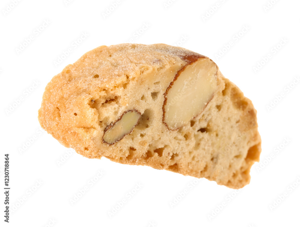 Traditional Italian almond biscuit (Cantucci) isolated on white Traditional Italian almond biscuit (Cantucci) isolated on white