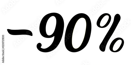 Large discount percentage displayed prominently during a sale event in a retail store