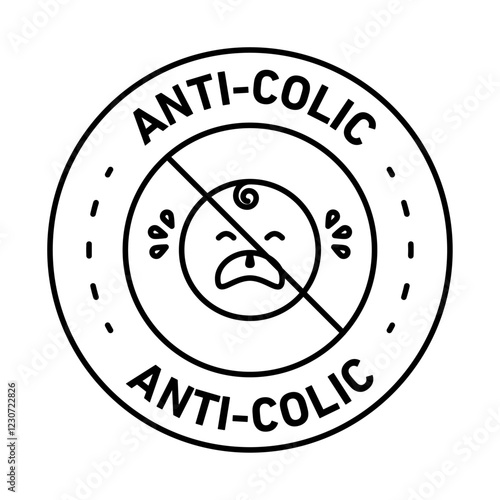 Anti colic baby cry Black and white logo
