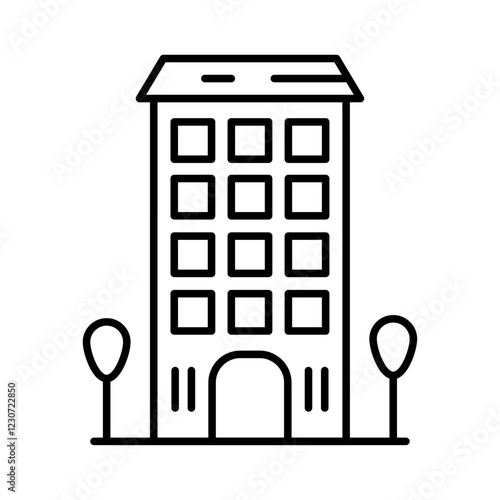 Apartment icon Black and white logo