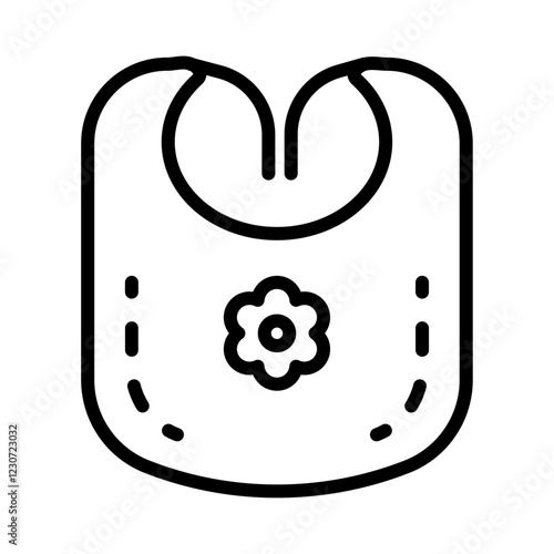 Baby bib icon Black and white logo