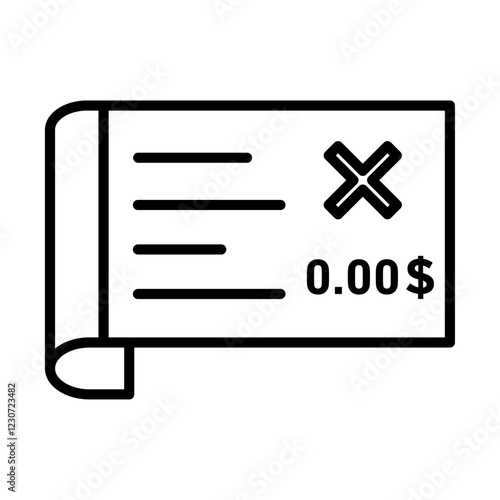 Bounced check Icon Black and white logo