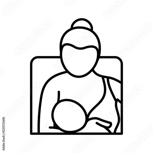 Breastfeeding icon Black and white logo