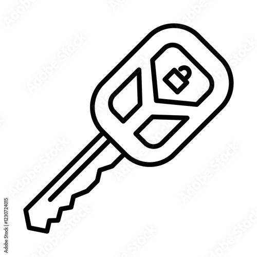 Car key icon Black and white logo