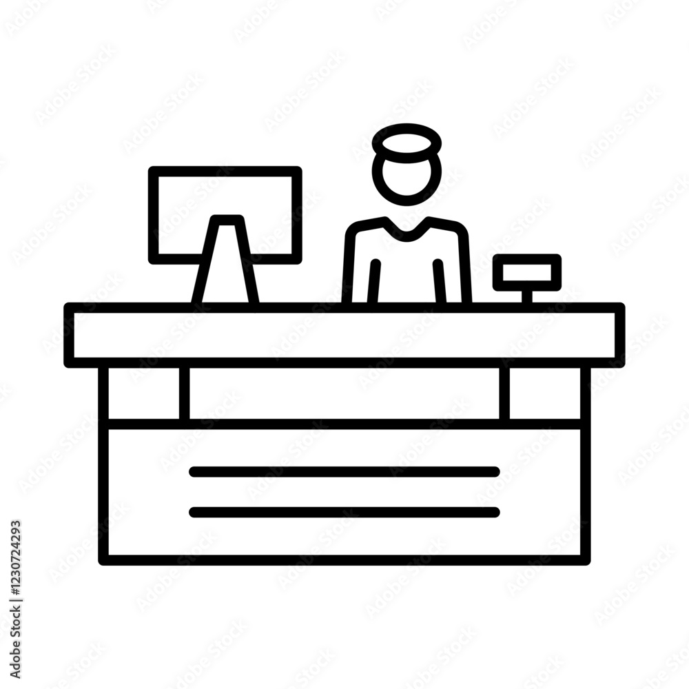 cashier table icon Black and white logo cashier table icon Black and white logo