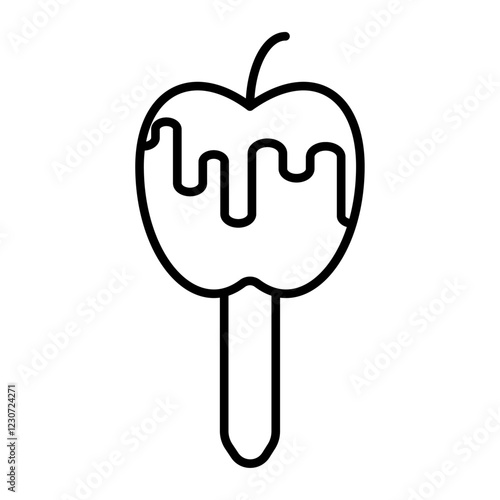 Caramelized apple icon Black and white logo