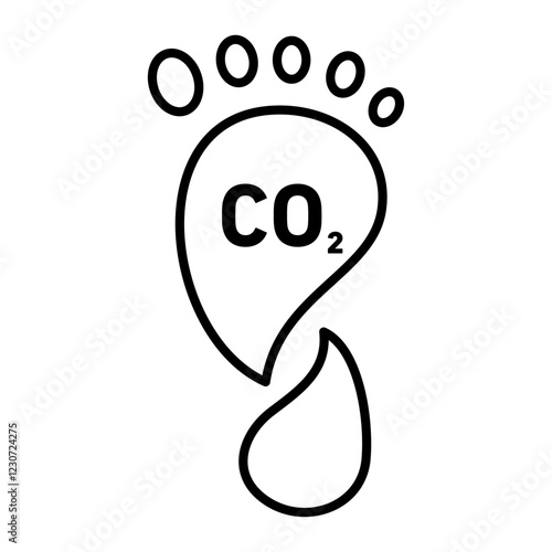 Carbon footprint icon Black and white logo