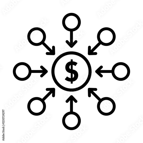 Centralized icon Black and white logo
