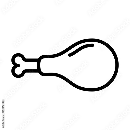 Chicken leg icon Black and white logo