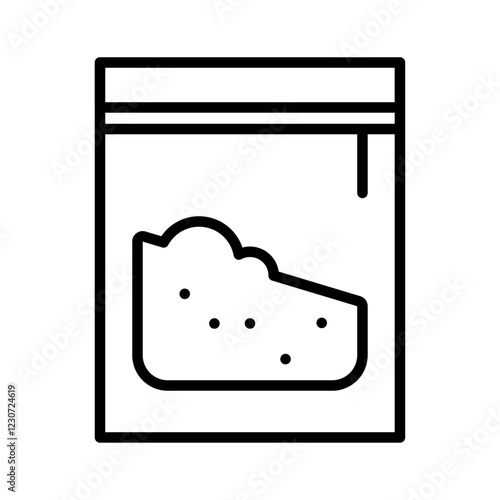 Cocaine packet icon Black and white logo