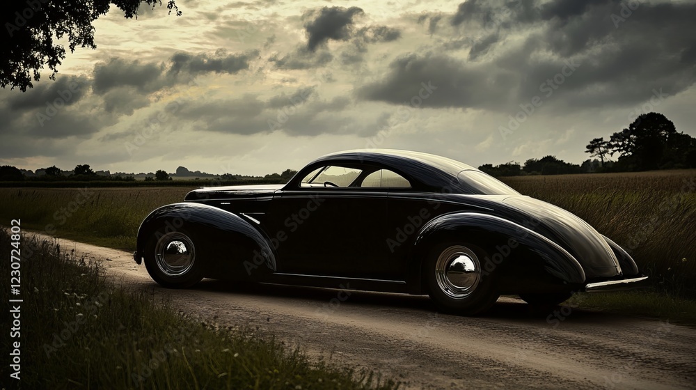 Fototapeta premium Immerse yourself in the sleek lines and timeless elegance of the iconic 1940 coupe, captured in stunning 4K wallpaper. 