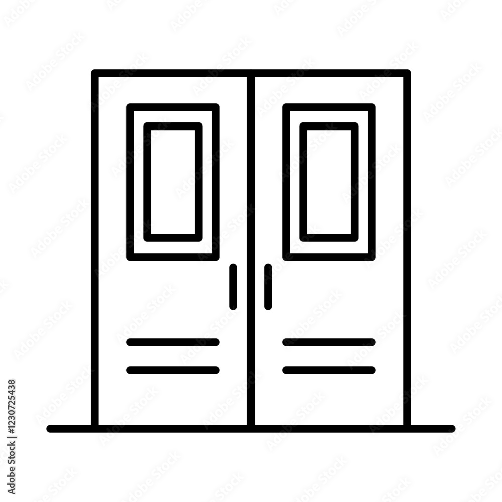 Entrance door icon Black and white logo Entrance door icon Black and white logo