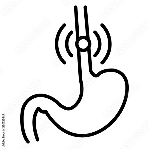 Esophageal cancer icon Black and white logo