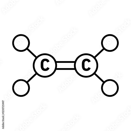 Ethylene molecule icon Black and white logo