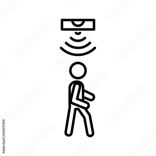 Motion sensor icon Black and white logo