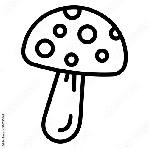 Mushroom icon Black and white logo